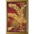 Décor de maison en gros Modern Abstract Gloden Leaf Metal Wall Art